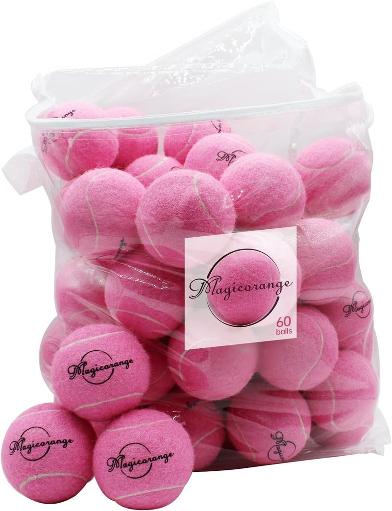 Magicorange Tennis Balls, 60 Pack Advanced Training Tennis Balls Practice Ball, Pet Dog Playing Balls,Good for Beginner Training Ball - Image 1